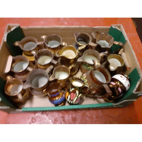 137 - Box of Assorted Lustre Jugs.