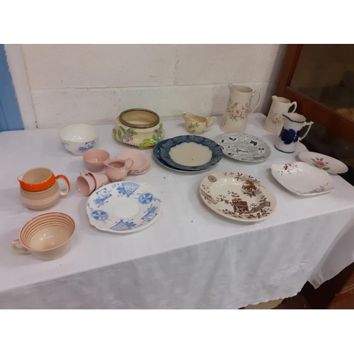 141 - Box of Assorted China to Include Graduated Jugs, Royal Doulton, J & G Meakin etc.