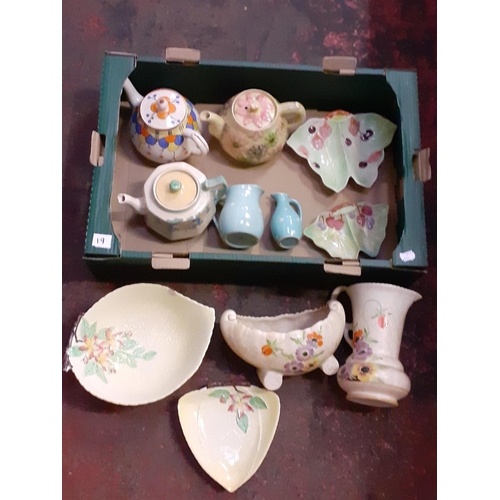 19 - Box of China to Include Teapots, Plates, Avon Ware, Carlton Ware etc.