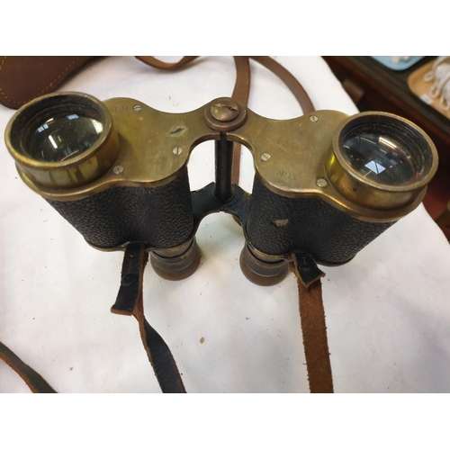 197 - WW1 Royal Flying Corps Officers Binoculars in Case.