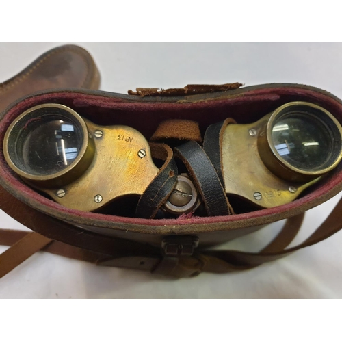 197 - WW1 Royal Flying Corps Officers Binoculars in Case.