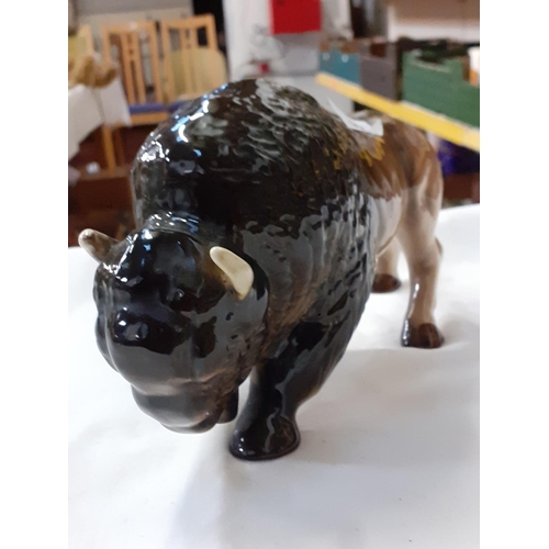 297 - Vintage Melba Ware Buffalo Bison Figure - approx 36cm long.