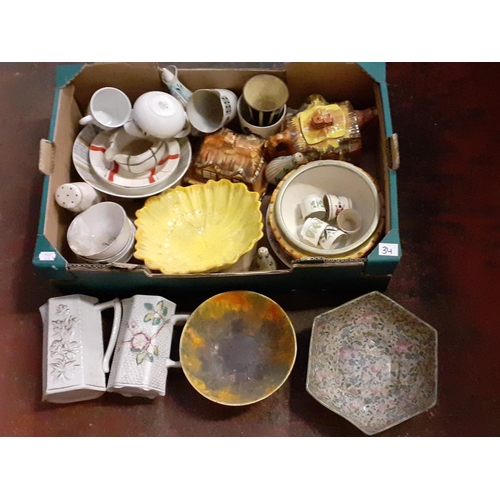 34 - Box of China to Include Midwinter, Atlantis, Swinnertons, Cottage Ware etc.