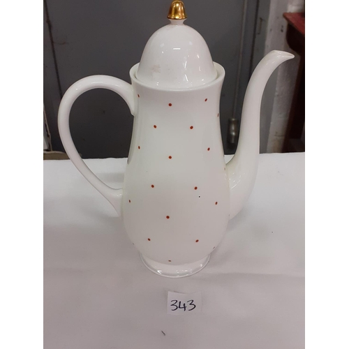 343 - Susie Cooper Footed Polka Dot Coffee Pot.