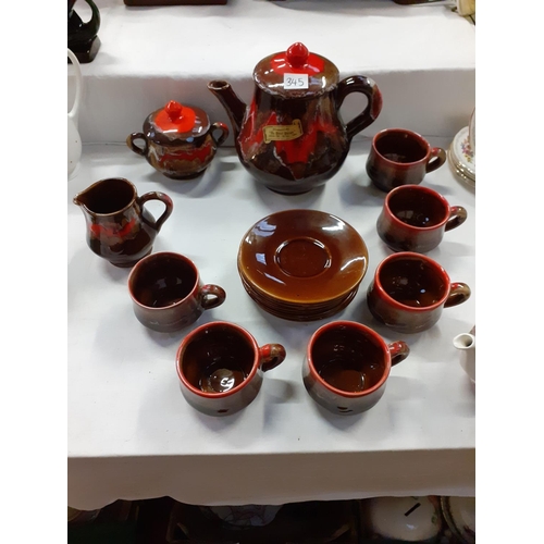 345 - Céramique D’Art “Au Petit Potier” Cavalaire sur Mer 15-Piece Tea Set.