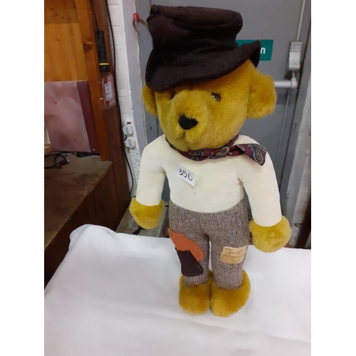 350 - Merrythought Bear Height c.45cm (c.17.5”) with Cap & Patched Trousers.