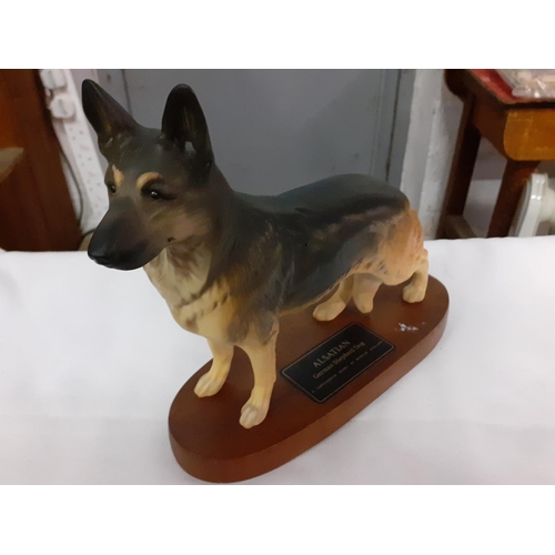 355 - Beswick Connoisseur Model of Alsatian on Plinth no 2587.