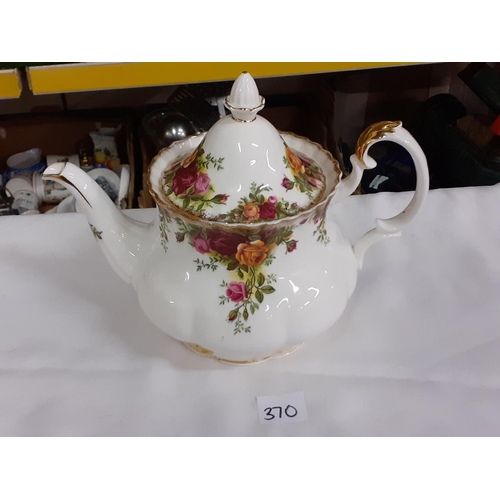 370 - Large Royal Albert Old Country Roses Teapot.