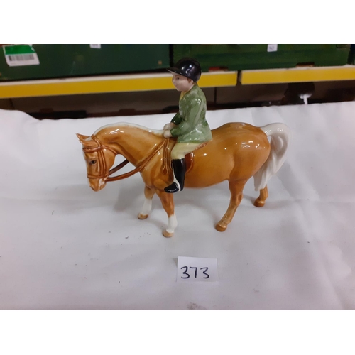 373 - Beswick Boy on Palomino Pony Model No.1500.