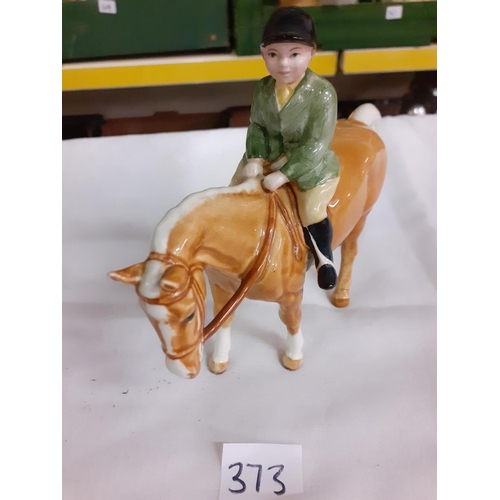 373 - Beswick Boy on Palomino Pony Model No.1500.