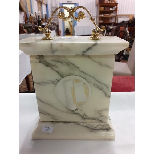 416 - Xavier of London Onyx Quartz Mantel Clock Height c.24cm (c.9.5”).