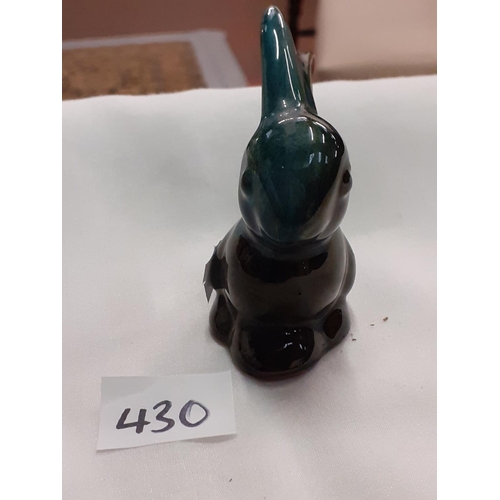 430 - Blue Mountain Pottery Green Drip Glaze Rabbit Height c.7cm (c.2.75”).