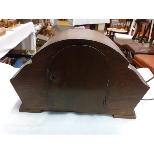 434 - 1930's Oak Cased Smith Synchronous Electric Chiming Clock -for re-wiring.