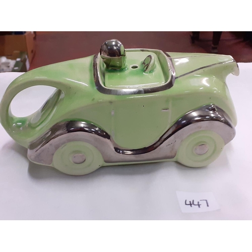 447 - Sadler Green Racing Car Teapot.