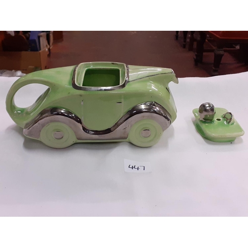 447 - Sadler Green Racing Car Teapot.