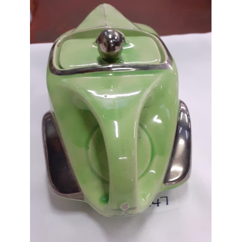 447 - Sadler Green Racing Car Teapot.