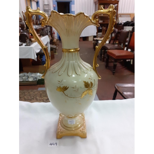 449 - Victorian Gilded Twin Handled Vase.