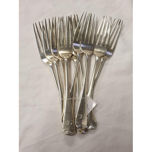 456 - Set of 10 Silver Hallmarked Salad Forks - weighs approx 327g.