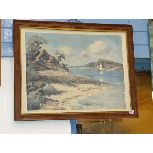 481 - Large Framed & Glazed West German Print by Gaurgen Runge.