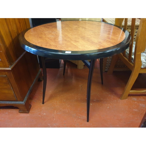 591 - Circular Black & Walnut Effect Topped Occasional Table - 35