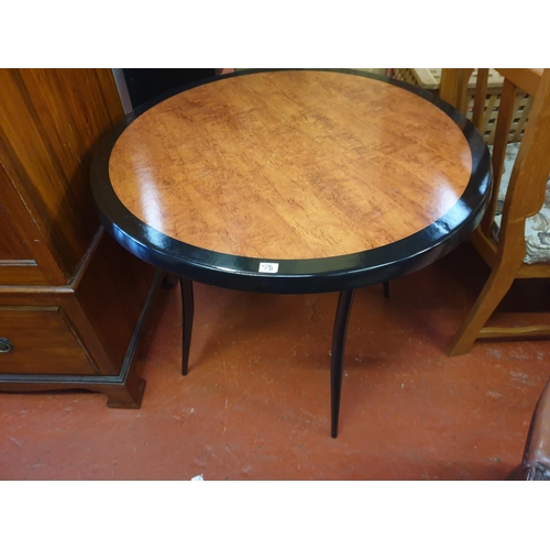 591 - Circular Black & Walnut Effect Topped Occasional Table - 35