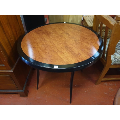 591 - Circular Black & Walnut Effect Topped Occasional Table - 35