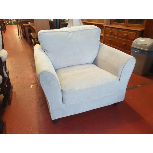 593 - Large Beige Upholstered Chair 38