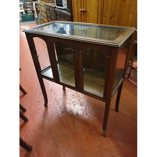 603 - Small Glazed Display Cabinet with Glass Top, Single Door to Front & Straight Legs - 3ft tall x 32