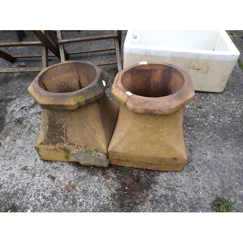 660 - Pair of Terracotta Chimney Pots.