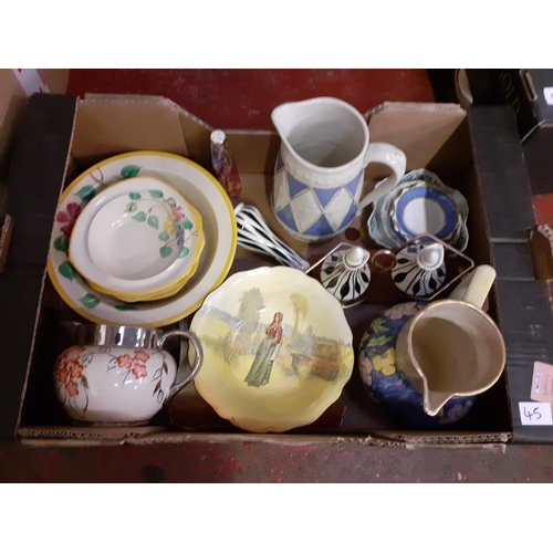 88 - Box of China to Include Wadeheath Fruit Bowl Set, PKB Lustered Jug, Royal Doulton Series Ware Plate ... 