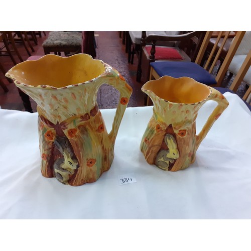 334 - Two Vintage Burleigh Ware Corn Harvest Jugs - approx 19cm tall.