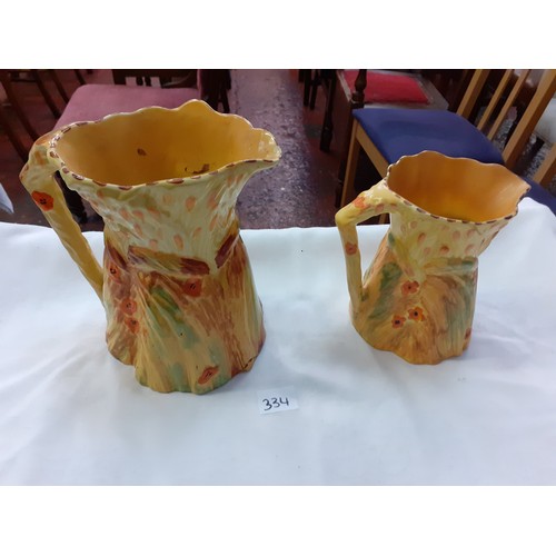 334 - Two Vintage Burleigh Ware Corn Harvest Jugs - approx 19cm tall.