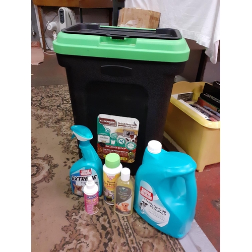 104 - Dried Pet Food Container & Quantity of Pet Shampoo etc.