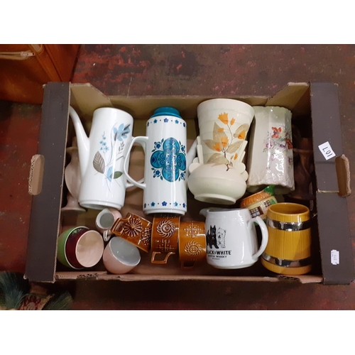 107 - Box of Jugs & Cups to Include Wade, D & G Meakin, Totem, Stoke on Trent etc.