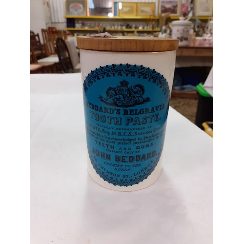 224 - Rare Beddards Belgravia Toothpaste Pot.