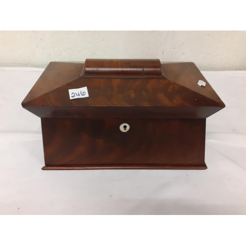 246 - Vintage Mahogany Tea Caddy (A/f).