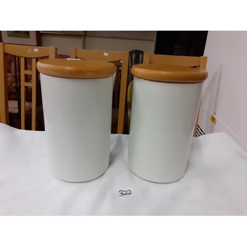 322 - Pair of Large Portmeirion Botanic Garden Storage Jars Height c.20.5cm.