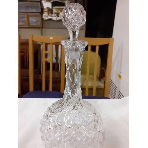 323 - Cut Glass Decanter & Stopper.