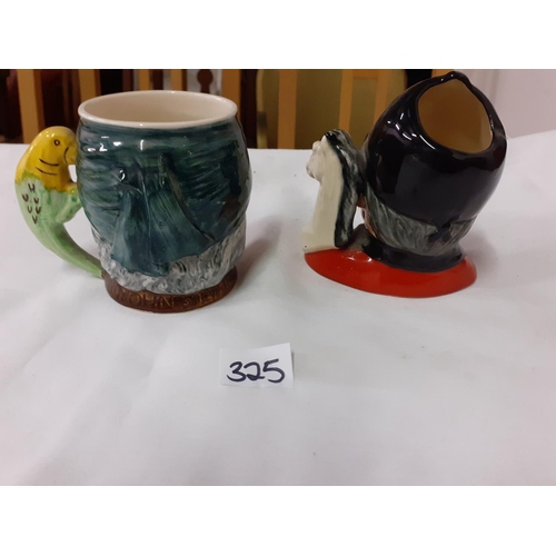 325 - Two Small Character Jugs - Sandland Long John Silver & Royal Doulton The Master.