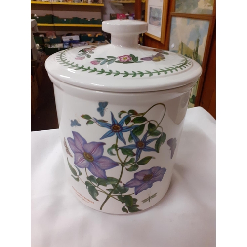 339 - Portmeirion Botanic Garden Clematis Florida Storage Jar Height c.23cm (c.9”) Diameter c.17.75cm (c.7... 