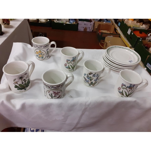 359 - Set of Six Portmeirion Botanic Garden Mugs & Saucers.