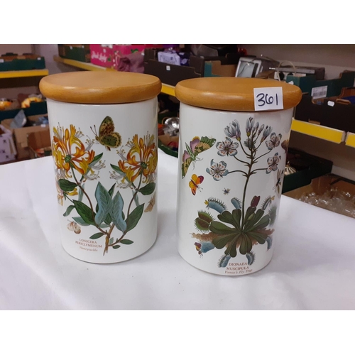 361 - Pair of Large Portmeirion Botanic Garden Storage Jars Height c.20.5cm.