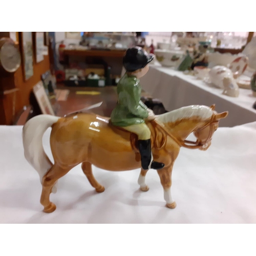 375 - Beswick Boy on Palomino Pony Model No.1500.