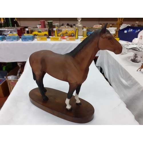 439 - Beswick Horse on Plinth The Winner 2421 Matt Finish Height c,26.5cm (c.10.5”).