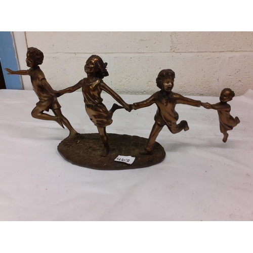 463 - Bronze Effect Model of Children Dancing.