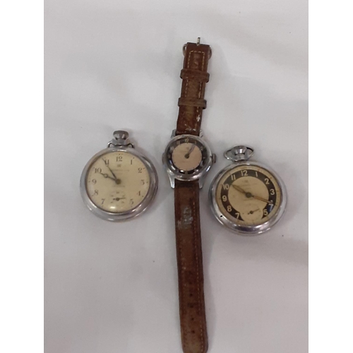 468 - Two Vintage Ingersol Pocket Watches & One Wristband Watch.