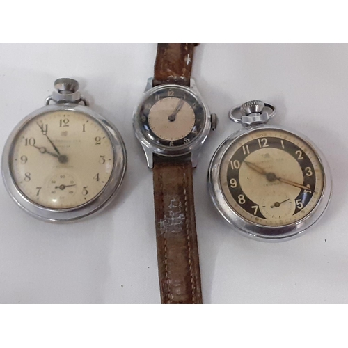 468 - Two Vintage Ingersol Pocket Watches & One Wristband Watch.