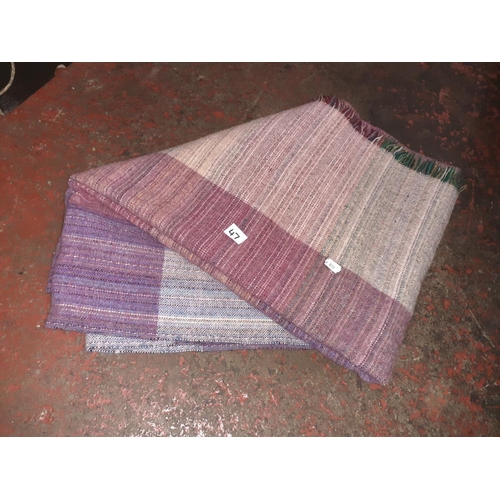 47 - Pink & Purple Woollen Throw.