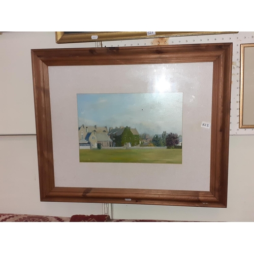 523 - Framed & Glazed Oil on Board Painting, possibly Christ College Brecon, Signed Peter D Powell.