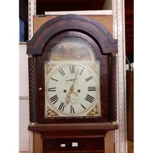 533 - Inlaid Mahogany Long Case Clock 